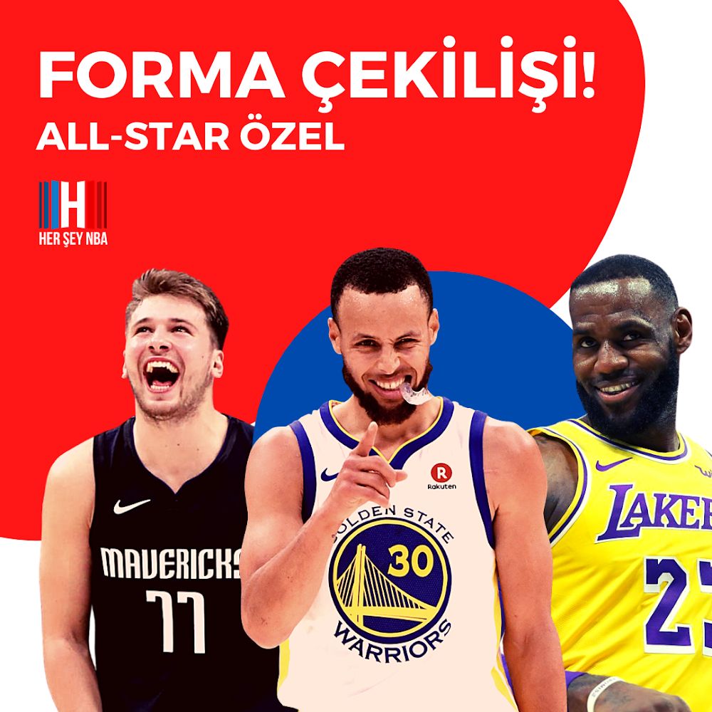 All-Star’a ÖZEL bir takipçimize DİLEDİĞİ FORMAYI hediye edeceğiz! Yapmanız gerekenler:
♦️ <a href="/herseynba/">Her Şey NBA</a> hesabını TAKİP ET!
♦️ Bu gönderiyi RT’LE!
♦️ 2 arkadaşını ETİKETLE!