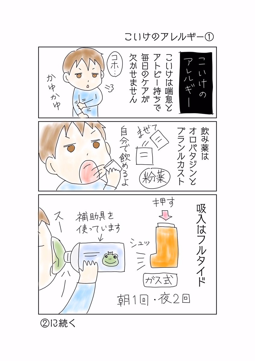 こいけのアレルギー①
飲み薬と吸入はこんな感じ

#育児漫画
#いけやん漫画 