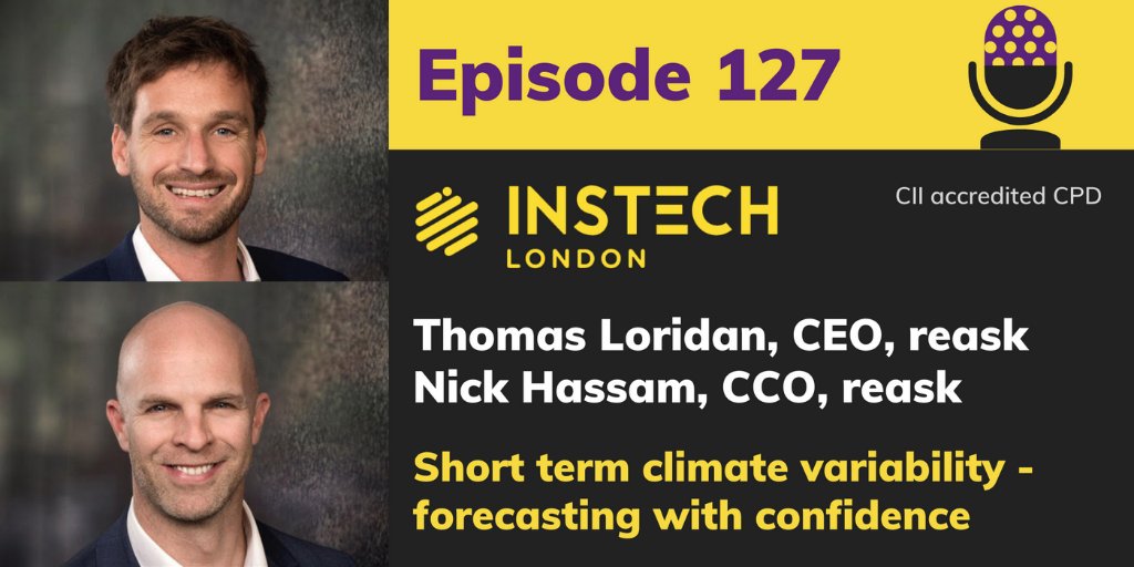 InsTech (@instech_london) on Twitter photo Nick Hassam and Thomas Loridan from <a href="/reaskearth/">reask.earth</a> join Matthew on Podcast 127 to discuss how they're helping insurers understand climate change, including:
🌦️ Seasonal forecasting
🌪️ Tracking hurricane landfall
🤖 Machine learning and neural networks
instech.london/podcast/thomas… Nick Hassam and Thomas Loridan from <a href="/reaskearth/">reask.earth</a> join Matthew on Podcast 127 to discuss how they're helping insurers understand climate change, including:
🌦️ Seasonal forecasting
🌪️ Tracking hurricane landfall
🤖 Machine learning and neural networks
instech.london/podcast/thomas…