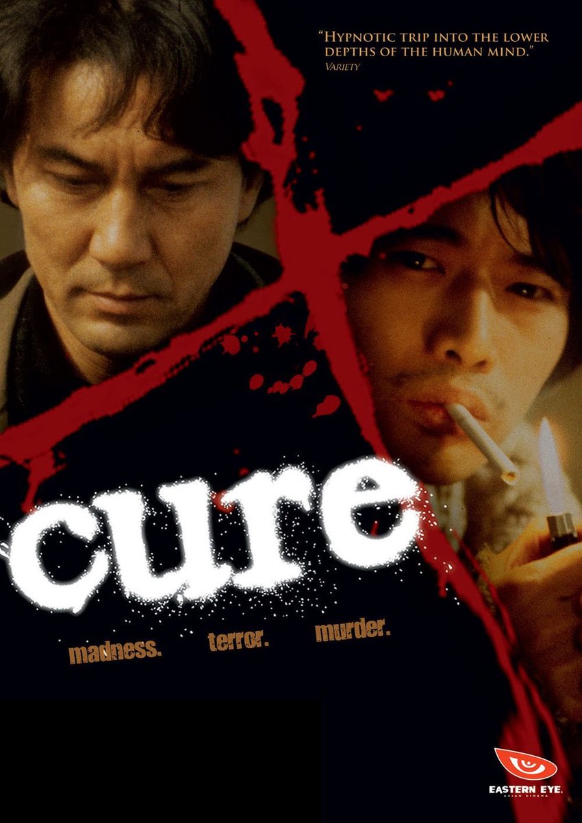 60. CURE (1997)A creepy murder mystery which crosses the line from psychological thriller into paranormal horror. Hypnagogic, like many of Kiyoshi Kurosawa’s horror films. It draws you in, in almost hypnotic ways. #Horror365