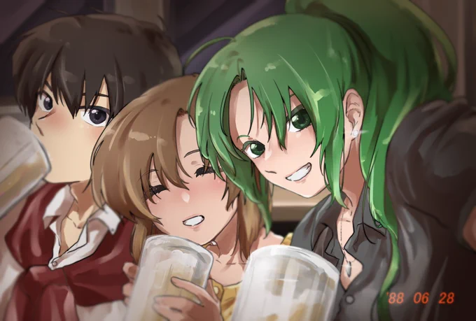 「ほらレナ、圭ちゃん!」
#魅ぃの日お祝い会  
先日のねっぷりです。 