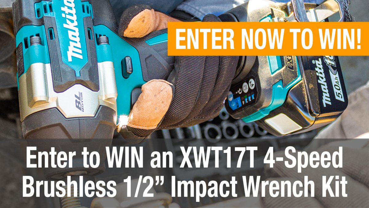 ProToolReviews's tweet photo. Enter to #win a @MakitaTools XWT17T 18V LXT 1/2" Brushless Mid-Torque Impact Wrench Kit  https://t.co/BXvwWlwjOt  Visit the link to earn extra entries! 

#giveaway #tools #powertools #ptrmak21 #makita #contractors #mechanics #automotive #shoptools #impactwrench #powertools https://t.co/u4X6pWSD6H