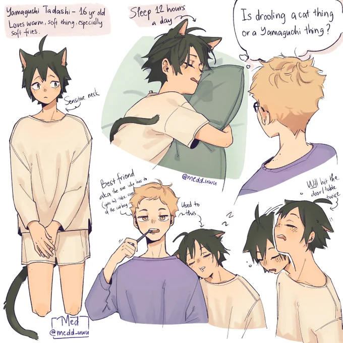 Yamaguchi catboy for #hqcatboyweek 
~(=^‥^)_旦~ 