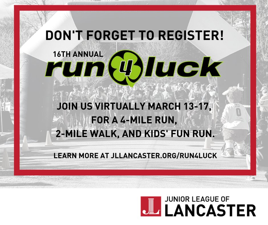 jllancasterpa's tweet photo. Are you participating in the 16th Annual Run4Luck?!  Don't forget to register! Sign-up here:  https://t.co/3vFW16NVXE https://t.co/HhzNYvsBq1