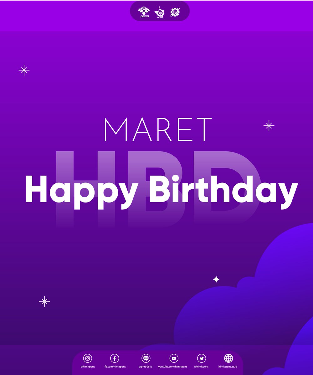 himitpens's tweet photo. [HAPPY BIRTHDAY]

wah wah udah bulan maret aja nihh..
Ngomong - ngomong, selamat ulang tahun untuk sobat HIMIT yang lahir pada bulan ini. Semoga panjang umur dan sehat selalu..☺

#HIMITPENS
#ForzaInformatika
#HappyBirthday
#maret https://t.co/aWwcLHhH1m