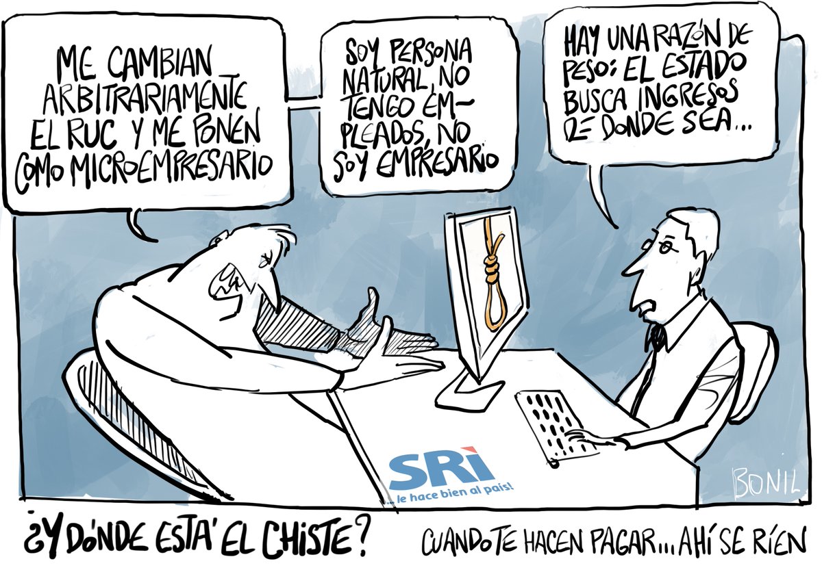 bonilcaricatura's tweet photo. ¿Les sucedió también?
¿Y dónde está el chiste?
 @SRIoficialEc https://t.co/RmELRXXqL5