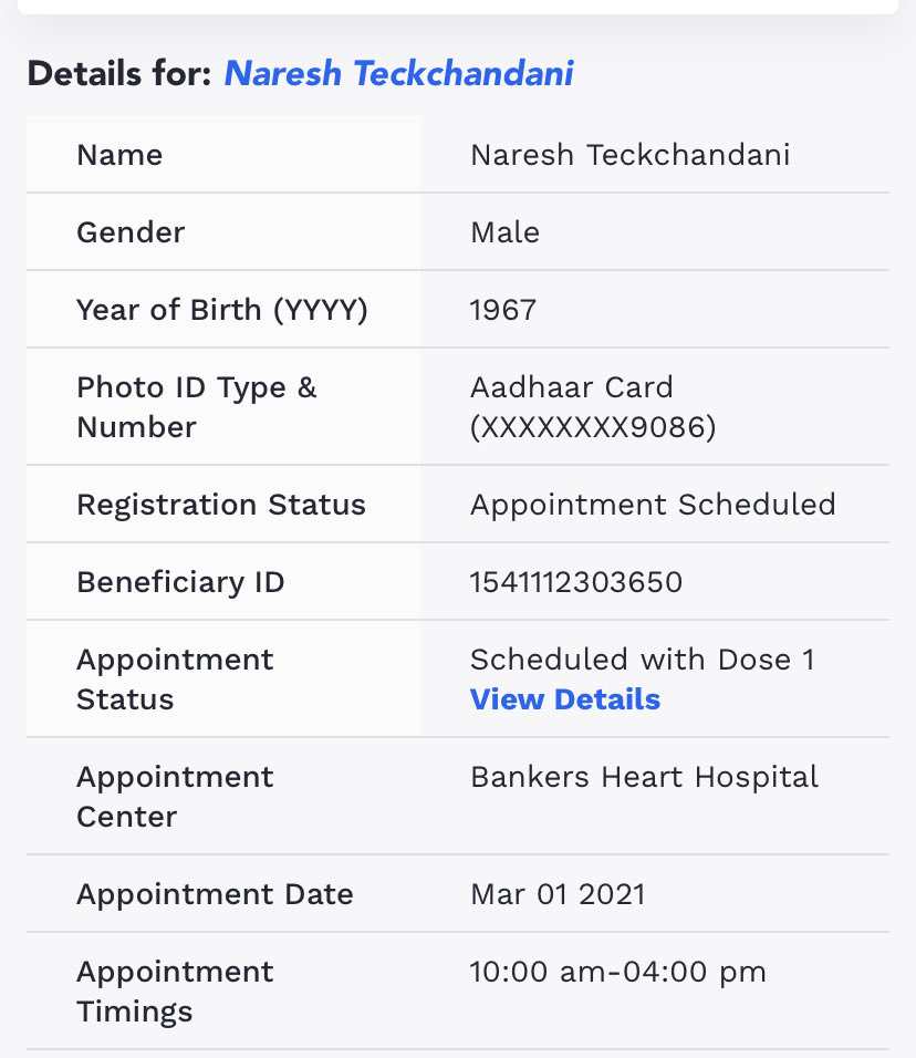 Naresh Teckchandani (@naresh100) on Twitter photo Name not in system for below 60 with comorbities despite taking Dr certificate & appointment taken on cowin that’s what health officer has to say!! What a shame!!Disappointed not vaccinated <a href="/MoHFW_INDIA/">Ministry of Health</a> <a href="/drharshvardhan/">Dr Harsh Vardhan</a> <a href="/CMOGuj/">CMO Gujarat</a> <a href="/CollectorVad/">Collector & DM Office Vadodara</a> Name not in system for below 60 with comorbities despite taking Dr certificate & appointment taken on cowin that’s what health officer has to say!! What a shame!!Disappointed not vaccinated <a href="/MoHFW_INDIA/">Ministry of Health</a> <a href="/drharshvardhan/">Dr Harsh Vardhan</a> <a href="/CMOGuj/">CMO Gujarat</a> <a href="/CollectorVad/">Collector & DM Office Vadodara</a>