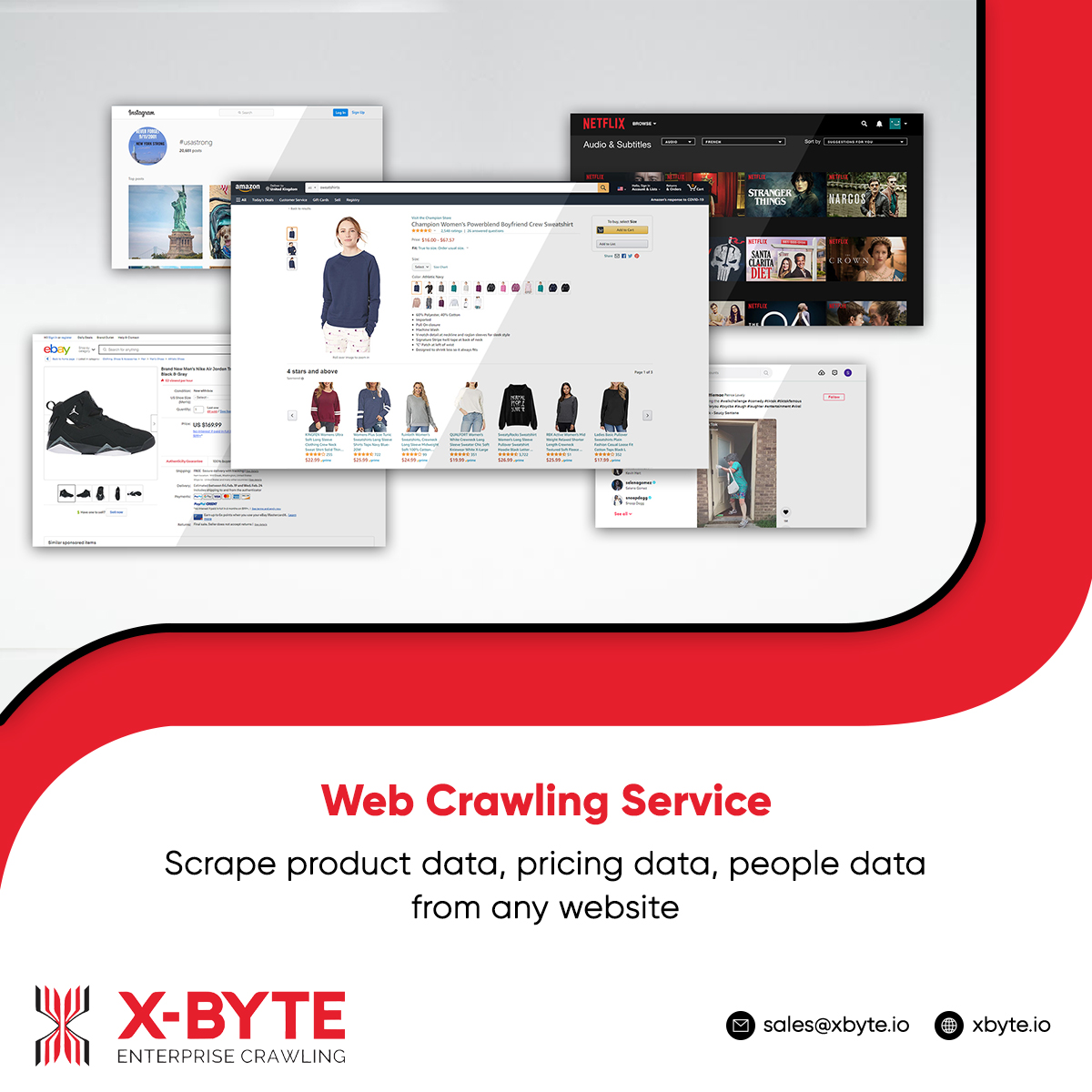 xbyteio's tweet image. Web Crawling Services includes extraction, normalization &amp;amp; monitoring of dynamically changing Web data which covers E-commerce sites, Travel sites, Media, directories, government websites, and many more.

xbyte.io/hosted-web-cra…

#WebCrawlingServices #WebCrawlerAPI #xbyteio #USA