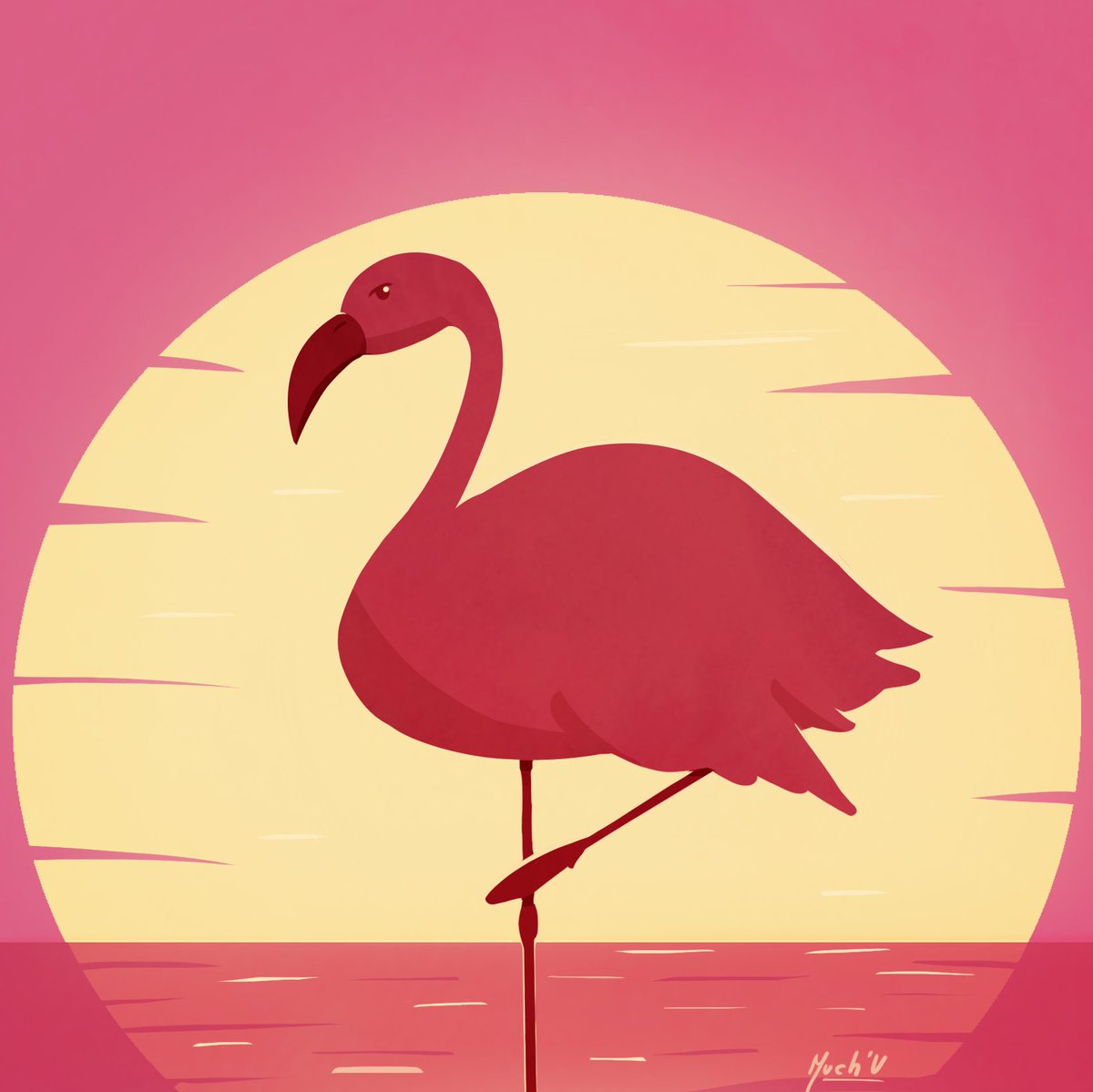 Muchu_B's tweet photo. Voilà ma participation au #Maghlever pour le thème "Oiseau" 🦩
#commuartfr https://t.co/E4WR6mAEt2
