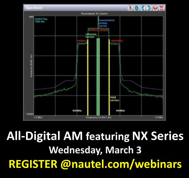 Join Jeff Welton tomorrow as he speaks with broadcasters about what is involved in upgrading to the MA3 mode of All-Digital AM, what the different modes mean (core vs. enhanced) and if there’s any benefit for your particular situation. Register at ow.ly/8bMr50DIYk0