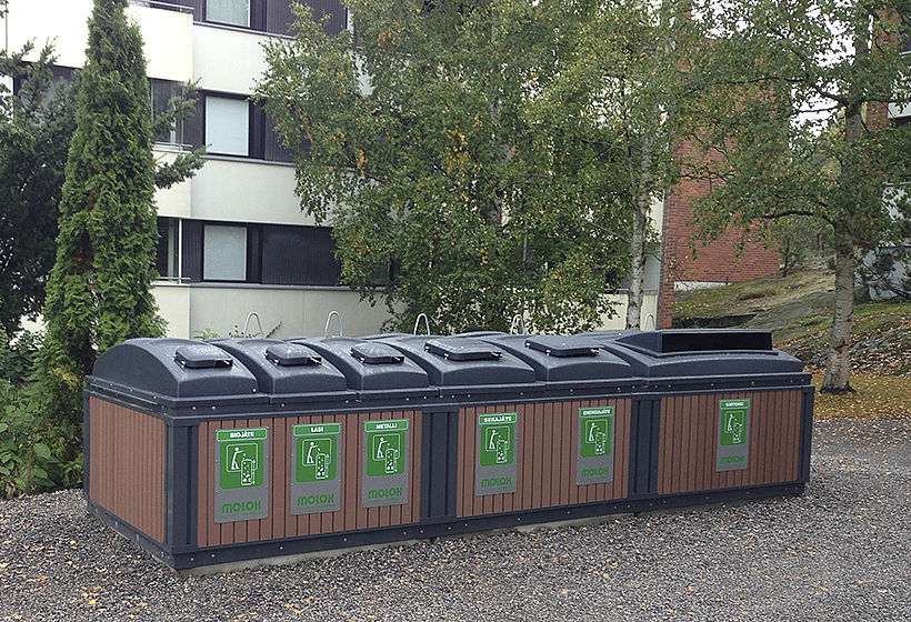 Ejemplo de contenedor modular MolokDomino. En este caso, 6 fracciones diferentes en menos de 5 metros lineales.