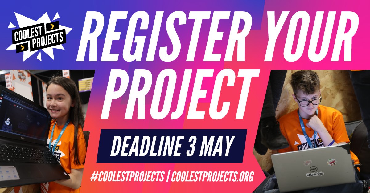 CoderDojo's tweet image. It’s time to turn project ideas into reality!💡
Project registration for #CoolestProjects is NOW OPEN!💥
🎟️ participation certificates
🖼️ projects displayed in our global showcase gallery
📽️ livestreams and an online celebration ceremony
Find out more: raspberrypi.org/blog/how-young…