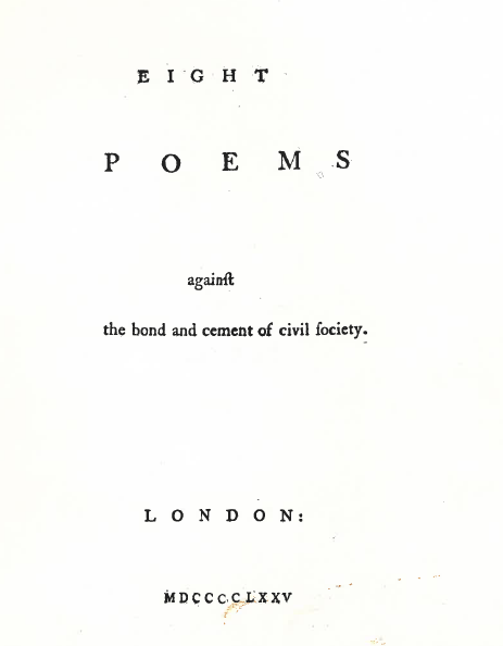 PinningtonN's tweet photo. 'or pretending health, spread it': Bill Griffiths 'Eight Poems Against the Bond and Cement of Civil Society' (1975) holds up well https://t.co/si3WXBmfRc