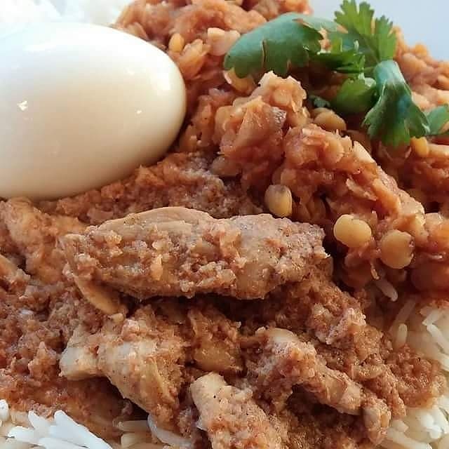 Murry's New Monday's Special- Ethiopian Chicken (Doro Wat) &amp; Lentils. Slow cooked Chicken with Berbere Spice, served with an Egg &amp; Ethiopian Red Lentils.
Fresh Salads, Soups, &amp; Quiches
#downtownhelenamt #eatgoodfeelgood #yummy #goodfood #eatlocal #shopsmall #helenamt