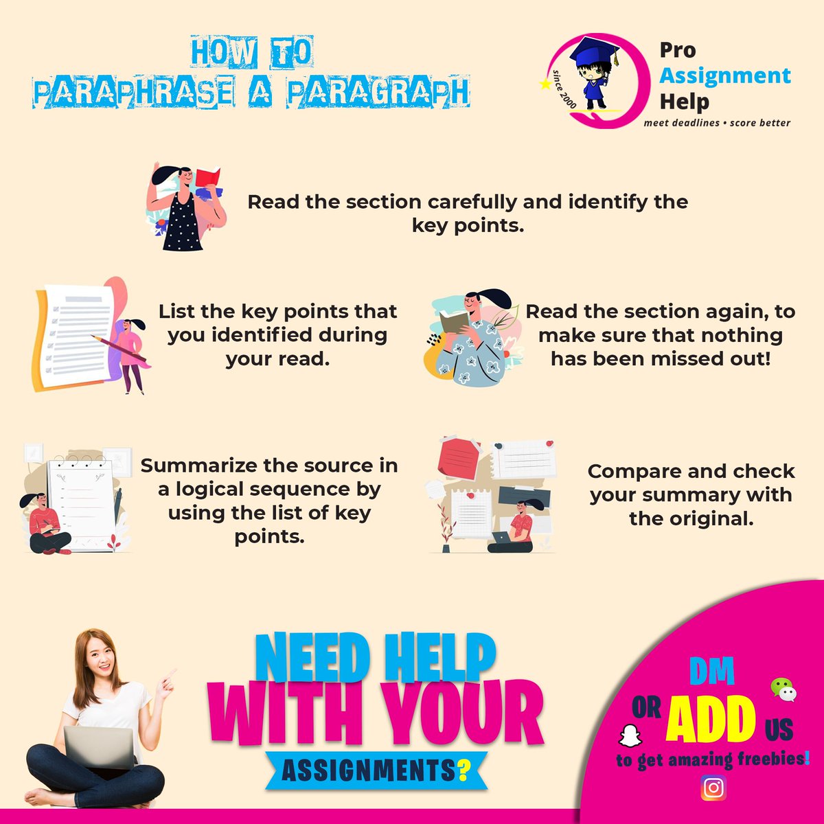 ProAssignmentH1's tweet image. Paraphrasing is important because it shows you understand the source well enough to write it in your own words. It also gives you a powerful alternative to using direct quotes, which should be used infrequently. 
#assignment #assignmenthelp #essay #essayhelp #onlineclasses