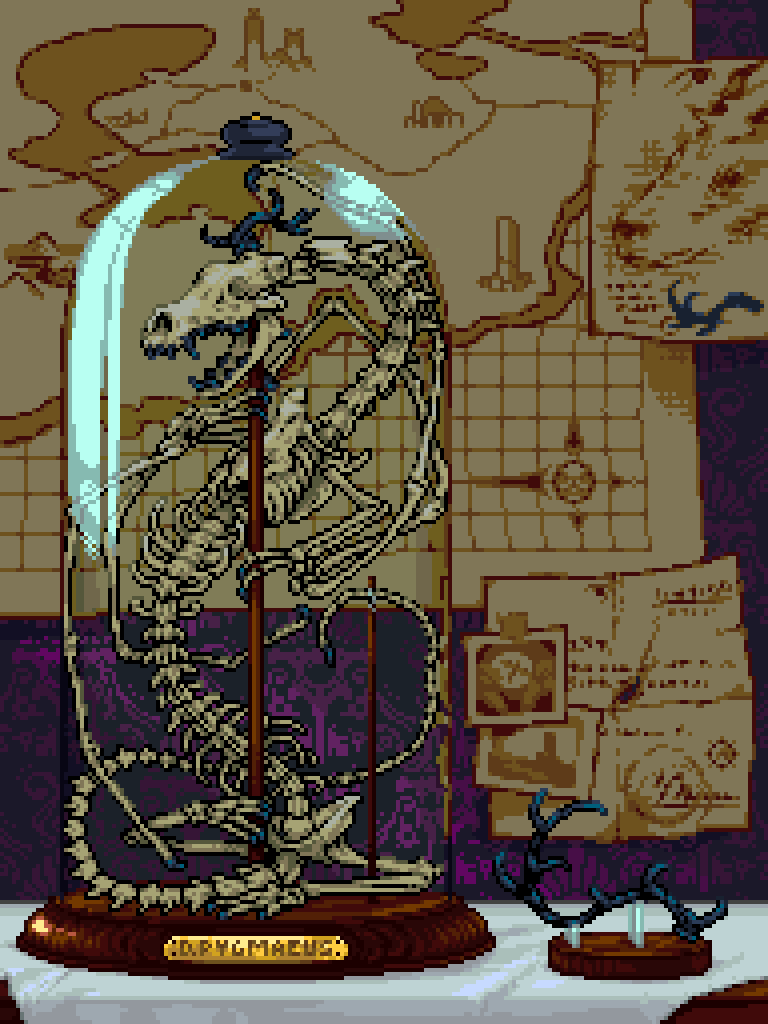 Another month, another art challenge complete. This month's theme was "Bones". I had a super fun time making this skeleton that blends lizard, bat, and wolf skeletons together into one creature.