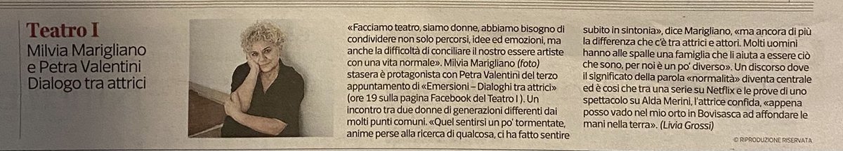 teatro_i's tweet photo. Questa sera "#Emersioni – Dialoghi tra attrici", con #MilviaMarigliano e #PetraValentini, introdotte da @fracassifede. Dalle ore 19:00 in diretta sulla nostra Pagina Facebook Teatro-i Milano e disponibile su Federica Fracassi, Invito a Teatro, Sonia Bergamasco e ErosAntEros. https://t.co/2PbILdnejP