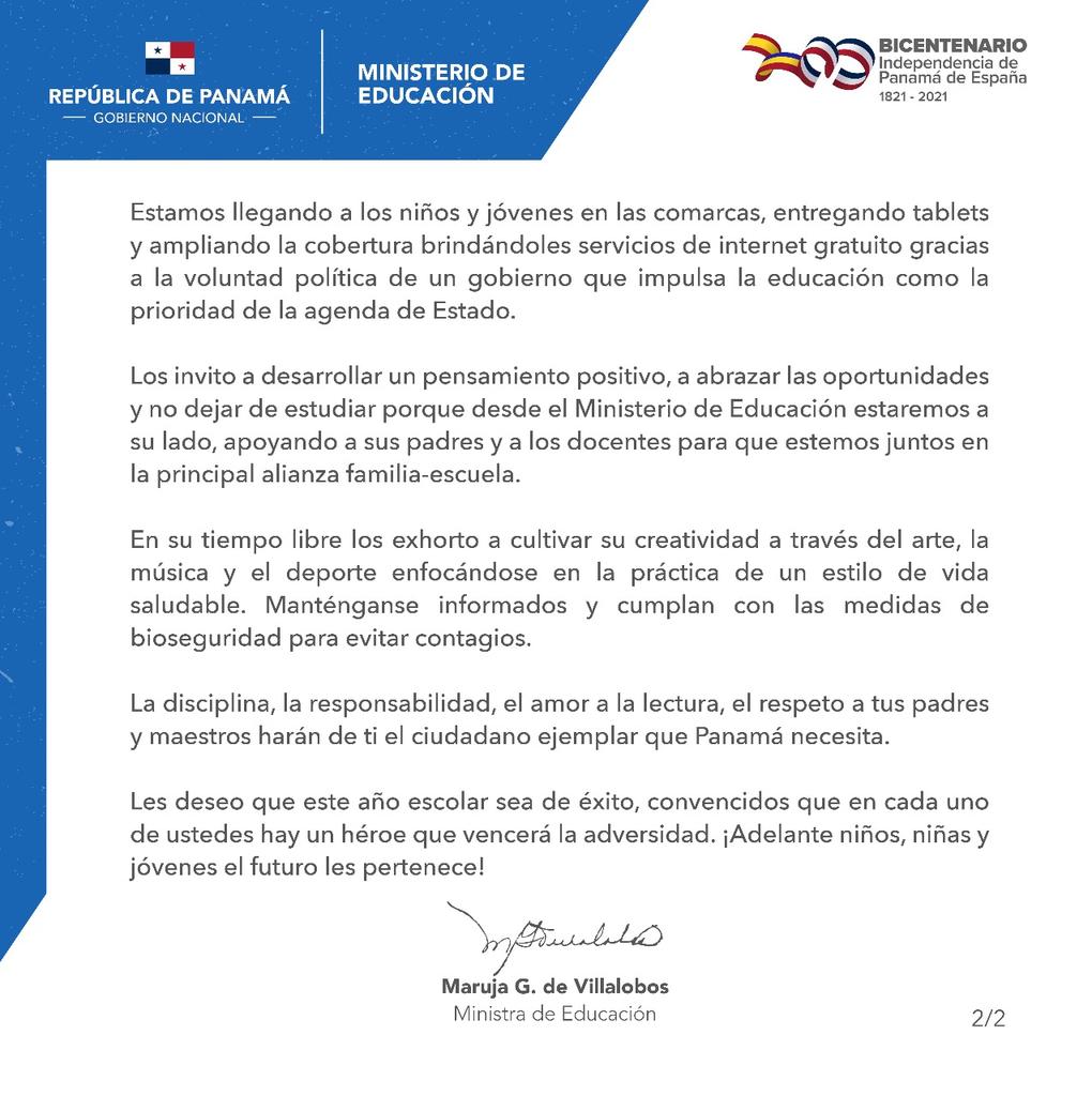 MeducaPma's tweet photo. 📚🌟 ¡Bienvenidos a un nuevo año escolar! Hoy enviamos un mensaje de aliento a todos nuestros estudiantes que con valentía han afrontado el reto de aprender a través de diferentes medios, en medio de nuevos tiempos de una educación transformadora. #UnidosLoHacemos https://t.co/ZWOtuYysZL