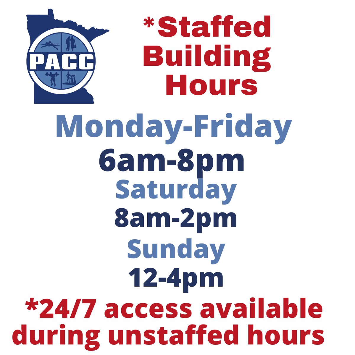 thepaccperham's tweet photo. We've added 3 more staffed hours Mon-Fri for March! #atthepacc #findyourfit https://t.co/nzaNFWubus