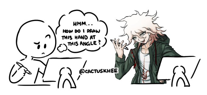 when u look at ur own hand for drawing reference 