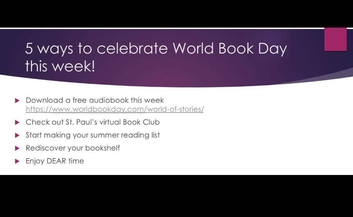 StPauls_English's tweet photo. The English Dept @stpaulsbbrook have lots of activities for our pupils to take part in this week in preparation for World Book Day on Thursday 4th March. #WorldBookDay 📚 https://t.co/g9jQtUeMIt