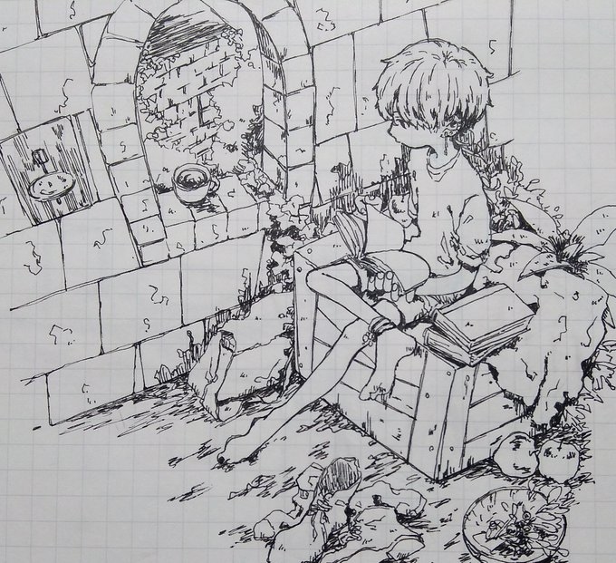 ペン画と背景有り絵の練習 檸 ねい の漫画 ペン画と背景有り絵の練習 檸 ねい の漫画