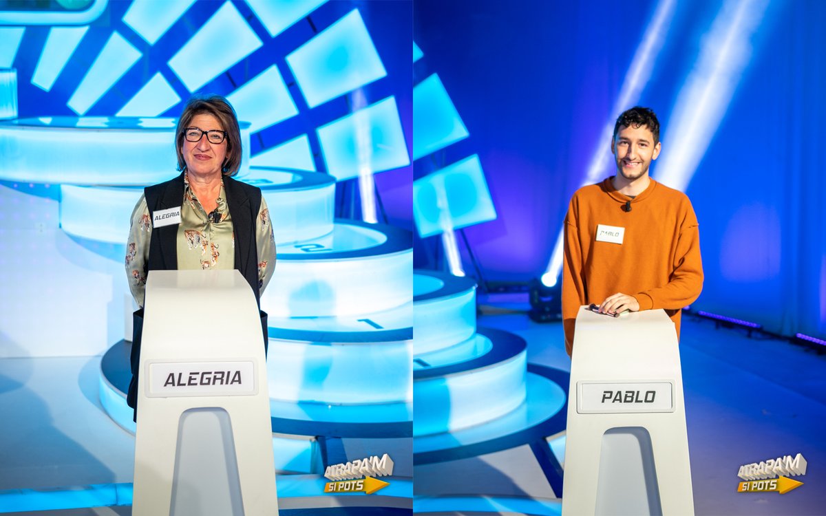AtrapamAPunt's tweet photo. Els concursants de hui dilluns són:

👤 @dani_pellicer de València
👤 Ana Ros d'Alacant
👤 Anna d'Alacant
👤 Gustavo d'Alfarb
👤 Alegria de Benicull
👤 Pablo de Borriol 

🕒 A les 15.10 h, #AtrapamSiPots en @apunt_media. https://t.co/HS7VtL5XFc