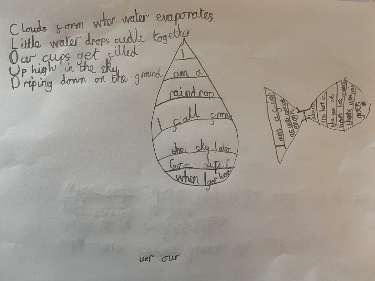 RadRhymers's tweet photo. @SwanlandPS Year Fours were absolutely brilliant in our online session today! Poetry inspired by the water cycle. Some outstanding, imaginative work, I wish I could share it all here! Here’s a couple of examples by Tobias and Elfie! 
#poetry #schools #yorkshire https://t.co/9Mxa4LFkXW