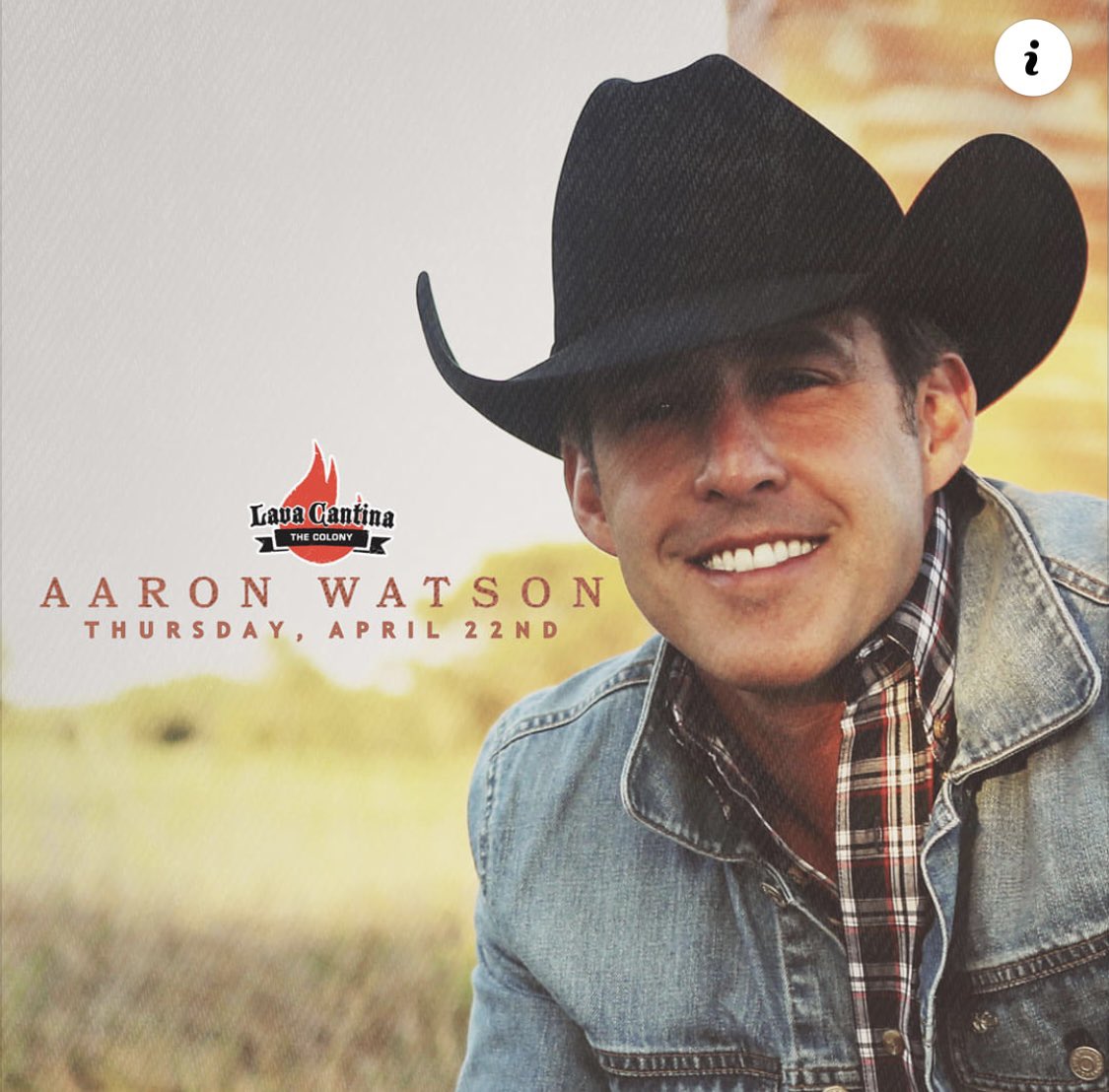 AARON WATSON LIVE at <a href="/lavacantinatc/">Lava Cantina Dallas</a> 4/22 <a href="/995thewolfdfw/">99.5 The Wolf</a> <a href="/959theranch/">95.9 The Ranch</a> ticket link below.

eventbrite.com/e/aaron-watson…