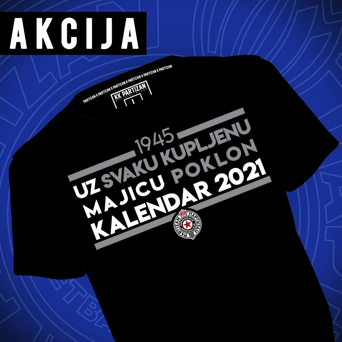 AKCIJA! Uz kupljenu majicu ili duks na poklon dobijate kalendar KKP

*Akcija traje dok traju zalihe i odnosi se samo na kupovinu u našoj radnji u Bulevaru despota Stefana 48

#volimpartizan #kkp #napredpartizan