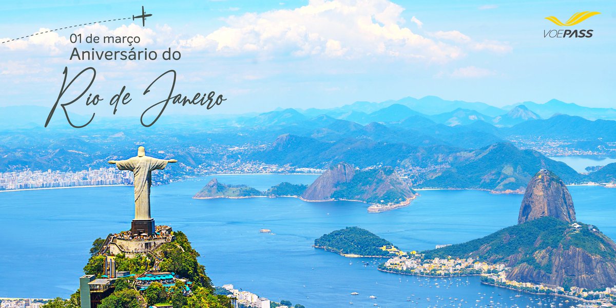 Feliz aniversário, Cidade Maravilhosa! Hoje a cidade do Rio de Janeiro completa 456 anos de história.

#VOEPASS #RiodeJaneiro #aniversárioRiodeJaneiro