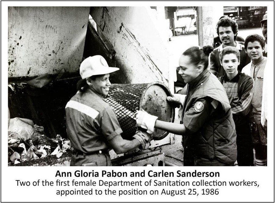 It's #WomensHistoryMonth, and we're honoring the women who have paved the way for others, like the first female Sanitation Workers Ann Gloria Pabon and Carlen Sanderson, who joined #NewYorksStrongest in 1986.  We thank these two for being trailblazers in our Department.