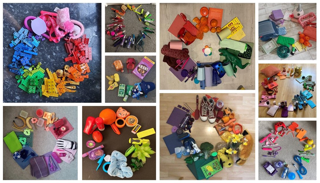 HowdenSchool's tweet photo. Year 7 Art have been making colour wheels from found objects around the home – well done to everyone who took part in this task #HowdenArt #TeamHowden https://t.co/gg0Oy5x40I