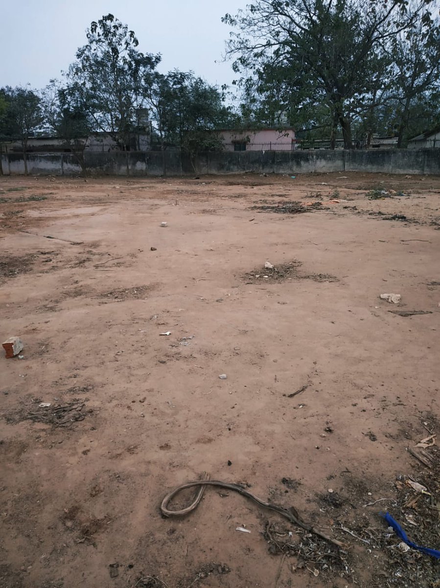 Cricketcapital's tweet photo. Sangh Playing Ground Status is sad. But we will ensure it gets cleaned. 🤟 Mothers School Field, Unit 1 https://t.co/O2KSUq3eXT