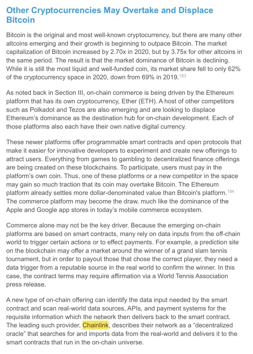 TheLinkMarine1's tweet image. Citibank releases research paper and in reference to #Chainlink states: “It is thus already possible to envision a commerce-linked or infrastructure-linked coin that may eventually eclipse #Bitcoin”

We knew, now @Citibank knows 🔥 

Read more here: citi.us/3sDzvlA

$LINK