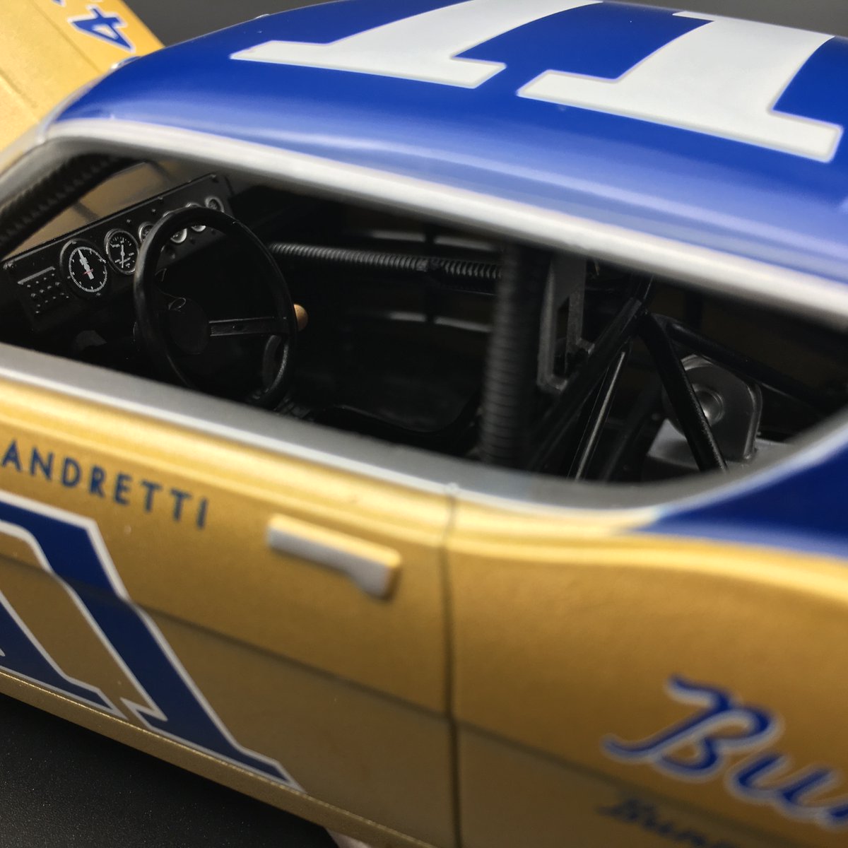 uofracing's tweet photo. HAPPY BIRTHDAY MARIO ANDRETTI.  Wishing the "🐐" and awesome birthday! Thanks for allowing us to recreate your 1968 No. 11 Holman Moody Mercury https://t.co/vPp2aq3XuZ