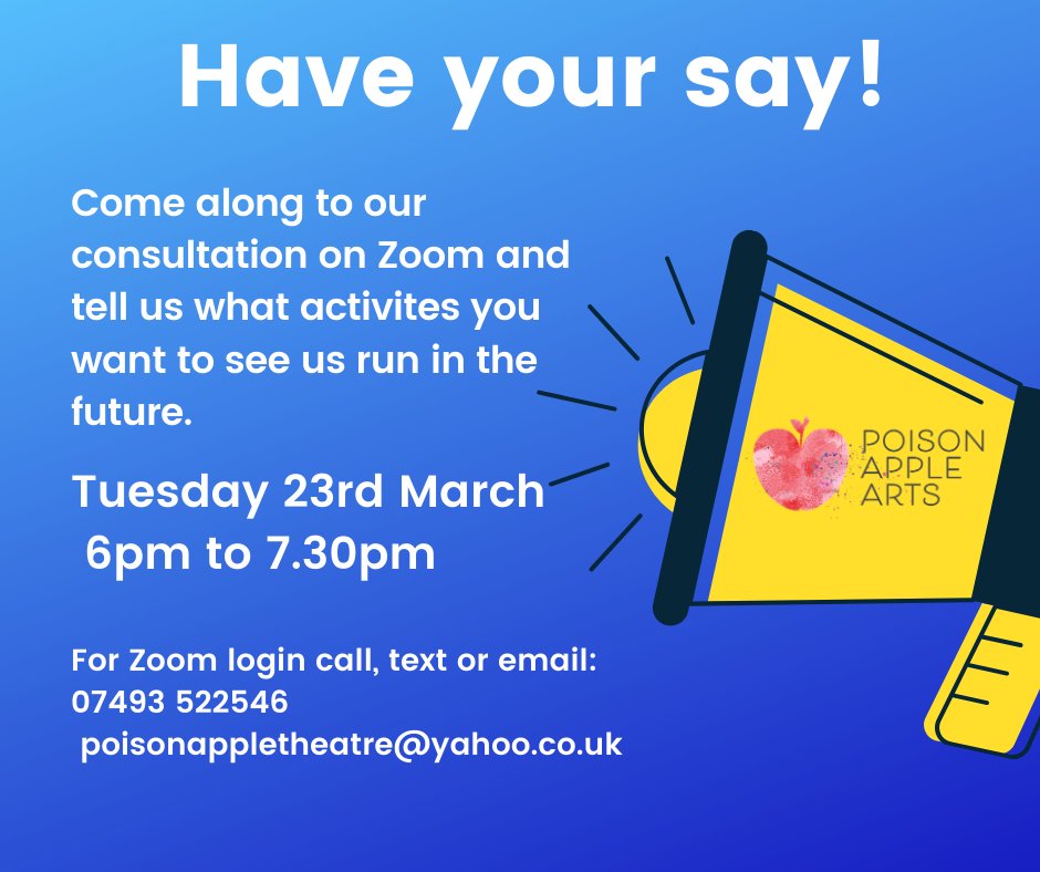 PoisonAppleArts's tweet photo. We have a couple of new events coming up on #Zoom...

Our Music Conversation Club starts next week - social and music activities for adults in #Salford. 

We're also doing a #consultation later in March!

Get in touch to join! #salfordstories @SalfordCVS @SalfordCCG @TNLComFund https://t.co/RmUHqcT3iu