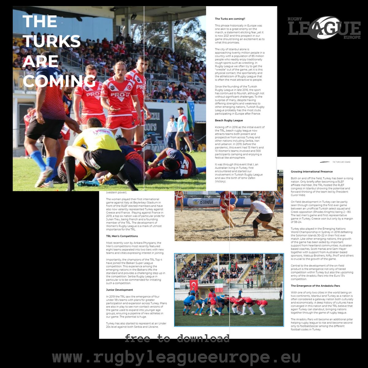 Want to know all the great things happening in Turkey regarding rugby league? 

Just one of the great features in this month's issue. Download it for free from our site.

#growrugbyleague #europeanrugbyleague #growthegame
<a href="/TRL2016/">Turkish Rugby League</a>
<a href="/EuroRugbyLeague/">European Rugby League</a>