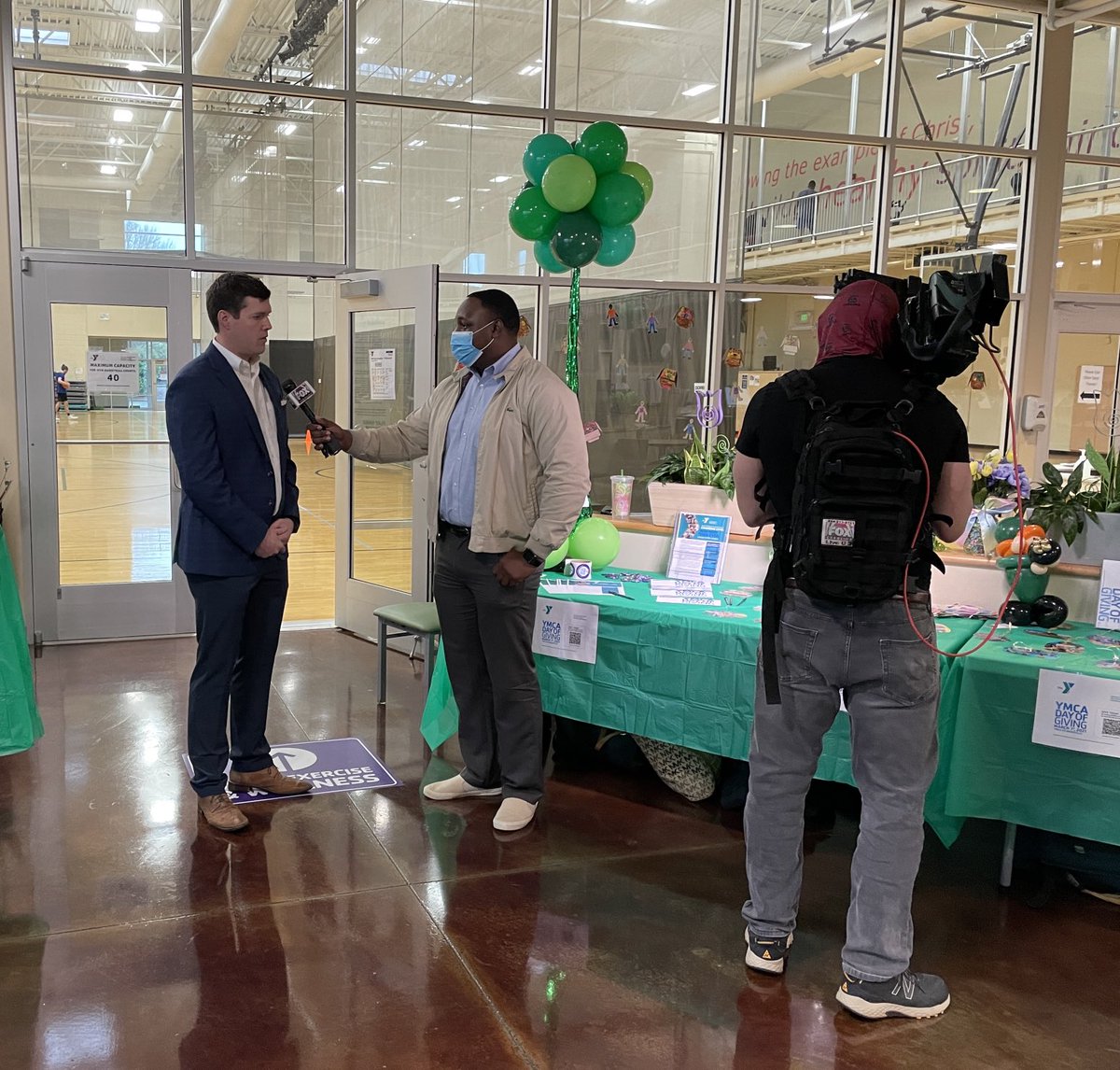 Thank you ⁦<a href="/foxcarolinanews/">FOX Carolina News</a>⁩  for covering Day Of Giving for the ⁦@YMCA_GVL⁩! Give by texting EVER to 41444.