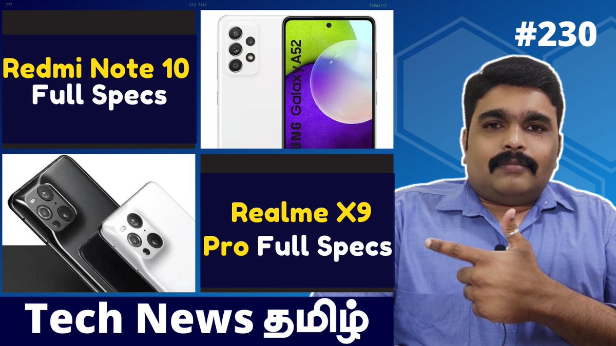 techsatheeshoff's tweet photo. Todays Tamil Tech News is live
#RedmiNote10 #RealmeGT #RealmeX9Pro #Mi11Ultra #MotoWatch #GalaxyA52 #GalaxyA32 #Oneplus9

Link : https://t.co/z0W5DmeSWp

Feel Free to RT https://t.co/yj7CFxR49Y