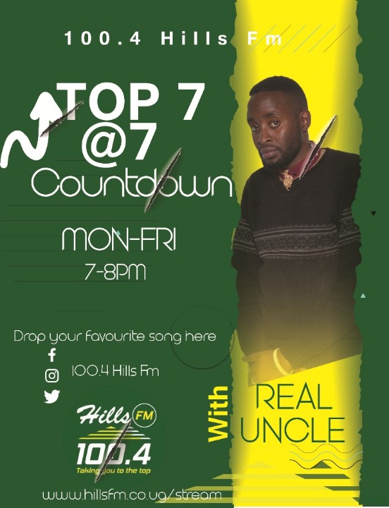hillsfmkabale's tweet photo. The top 7 @7 countdown with The @RealUncle13 till 8pm
which song made your day
#freshweek
#freshmonth
#freshJams https://t.co/Z5ye0n1brN