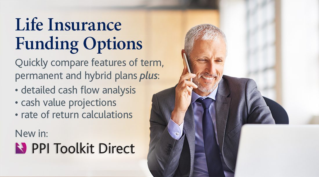 PPINewsroom's tweet image. Building an insurance plan just got easier with PPI’s Life Insurance Funding Options applet, now in Toolkit Direct. This easy to use applet gives you quick and reliable results to share with your client. Check it out today! (Advisor login required): bit.ly/toolkitdirect1