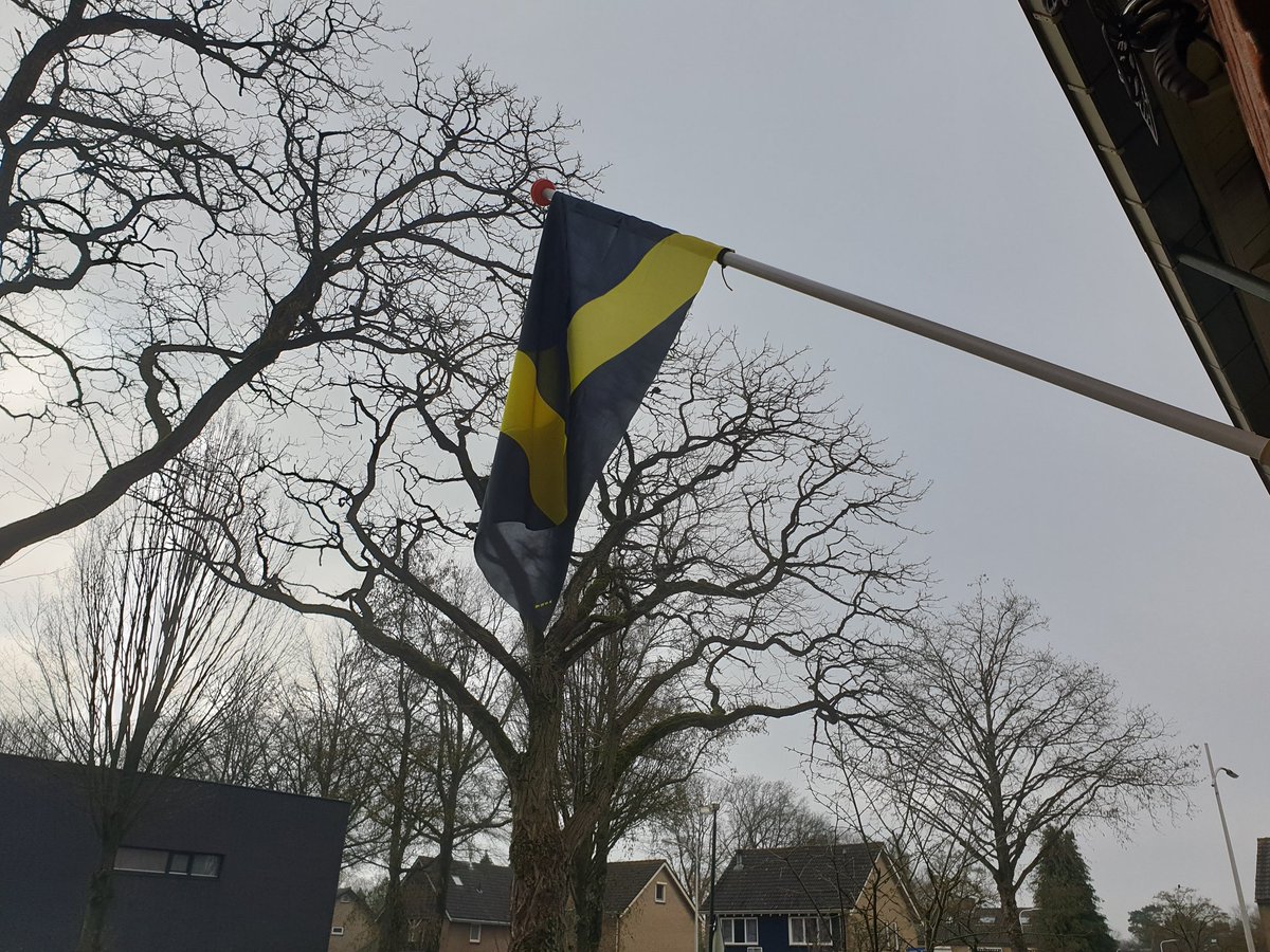 a3mar66's tweet image. Ook in Rijen hangt de vlag uit 💛🖤 #NACpraat #raiseyourflag