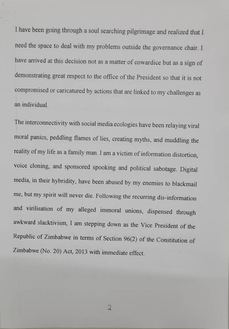 innmadonko's tweet photo. VP Mohadi resignation letter https://t.co/m5TsLAjdkT