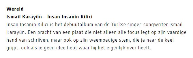 MusicXango's tweet photo. Eric van Domburg Scipio wrote a nice review, in https://t.co/ErF2OutdE3 albums of week 9, 2021, about Ismail Karayün's album 'Insan Insanin Kilici' (label: Ahenk Muzik; Benelux distribution: Xango Music).
CD: https://t.co/D2XZgzSFYV https://t.co/JQEbccJenw
