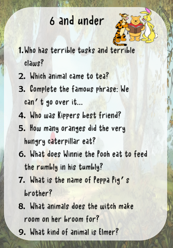 TraffLibraries's tweet photo. For #WorldBookDay this year, Joanne at Altrincham Library has put together some quizzes! One is for children who are 6 and under, and the other one is for children 7 and over. Send your answers to altrincham.library@trafford.gov.uk to be entered into a prize draw! https://t.co/oo33HnTbun
