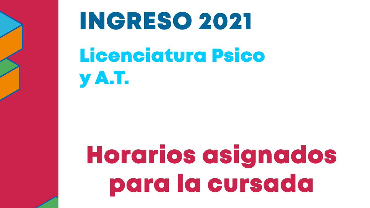 🗓️ Compartimos los horarios de cursada de las clases prácticas de la Licenciatura en Psicología y de Acompañamiento Terapéutico de Introducción a los estudios universitarios
psicologia.unc.edu.ar/projects/ingre…