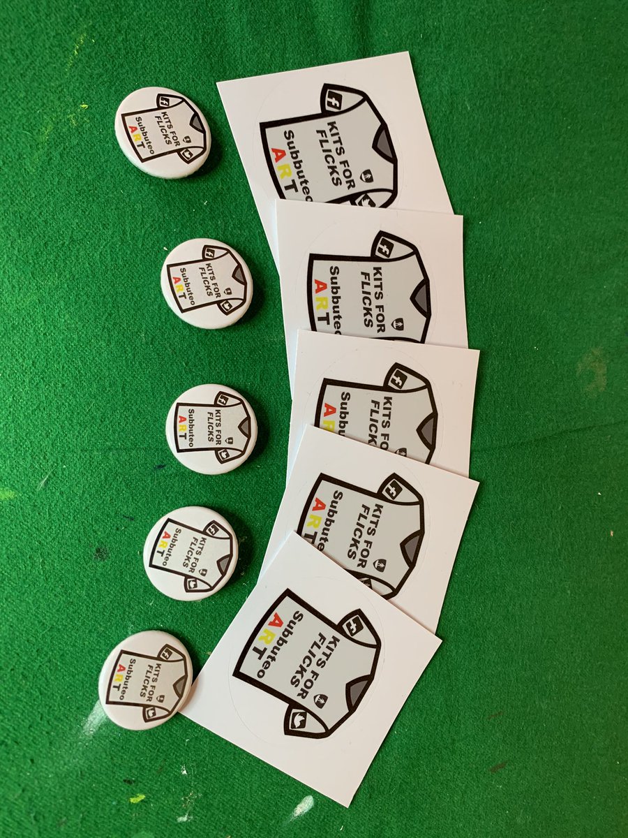 ***GIVEAWAY***
I’ve had some badges and vinyl stickers made up and I’m giving five of each away. All you need to do is retweet this and at 7pm tonight I’ll select five winners at random who will receive a badge and a sticker. Good luck ⚫️⚪️⚽️