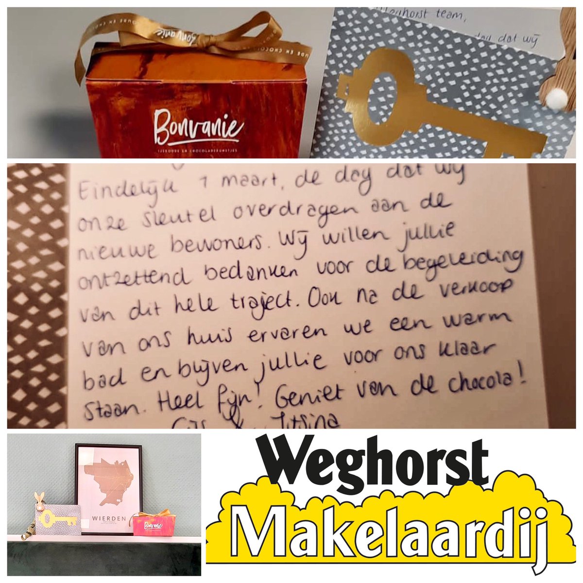 Woorden.... ontzettend lief! 
#werkplezier #goeddoen #dankbaar #verkoop #wonen 

weghorstmakelaardij.nl