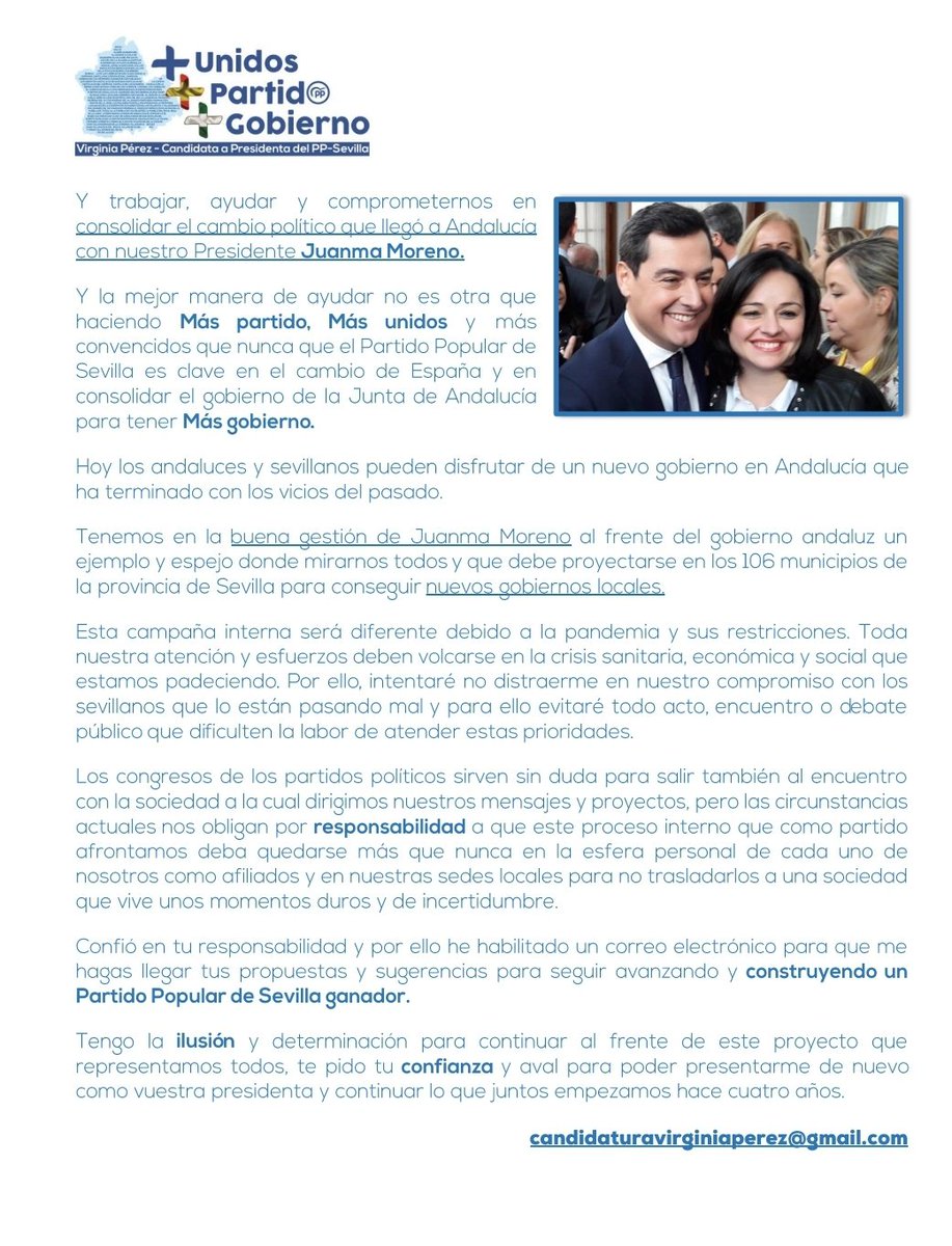 Aquí os dejo la carta remitida a todos los afiliados del <a href="/PPdeSevilla/">PP de Sevilla</a>. Esperando contar con vuestro aval para hacer, entre todos, un proyecto político sólido capaz de dar respuestas a las demandas de nuestra sociedad en la provincia de #Sevilla. 👇🏼
